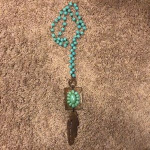 Long turquoise necklace